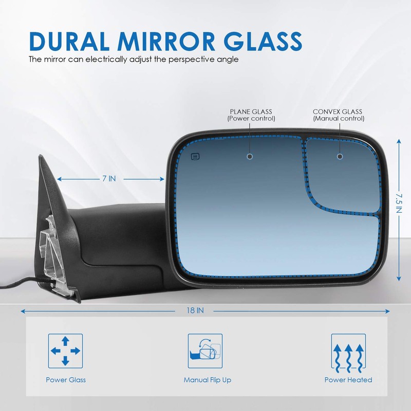 MOSTPLUS Power Heated Towing Mirror Compatible for 1998 1999 2000
