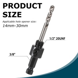 A1 Hole Saw Arbor 14-30mm Quick Change Hex Shank Mandrel with 6.35mm High-Speed Steel Pilot Drill Heavy Duty Carbon Steel Arbor for Power Drill Compatible with Bi-Metal Carbide and Diamond Hole Saws