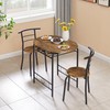 VECELO 3 Piece Round Dining Table & Chairs Set for