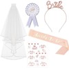 Bride to Be Veil Sash and Tiara Crown, Rose Gold