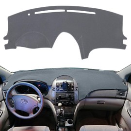 HanLanKa Dashboard Cover Mat Dash Cover Compatible with Toyota Sienna 2004 2005 2006 2007 2008 2009 2010 Dash Board Protector Cover(Dark Gray)
