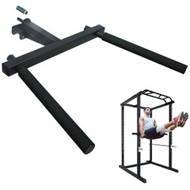 Upgraded-Dip Bar Attachment for 2"x2" Squat Rack, Heavy Duty Power Rack Attachment with 5/8" or 1" Hole, Weight Rack Accessories for Strength Training, Chest, Triceps & Shoulder Workouts, Support 800 LBS