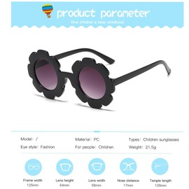 SECALIFE Kids Sunglasses, Cute Round Flower Baby Sunglasses, UV 400 Protection Flexible Frame for Toddler Girls Age 0-8, Red