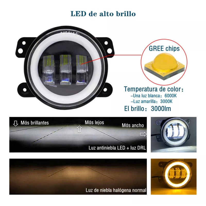 RTS 1 Par 4in Faros De Niebla Led Ojos Ángel