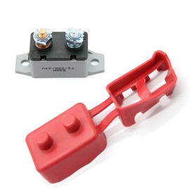 CGEAMDY 2 Pieces Circuit Breaker with Automatic Reset, Dc 12v - 24v Automatic Reset Circuit Breaker with Cover Stud Bolt, Automatic Reset Circuit Breaker with Cover, For Car, Boat and More(30A)