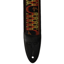 PRS 2.4 Inch Padded Guitar Strap w/FLASH, Custom Jacquard Birds Wavelength, Orange, orange