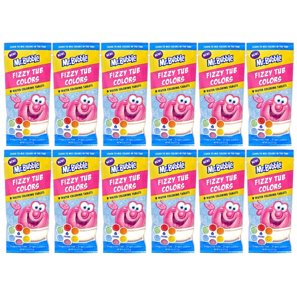 Mr. Bubble Fizzy Tub Colors (12 Packets, 9 Tablets Each)