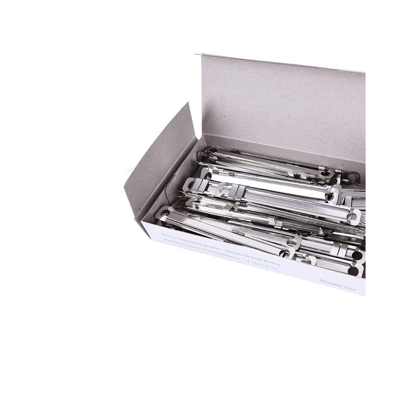 Metal Paper Fastener File Fastener,3.15"(80mm) Between 2 Hole,Box of 50