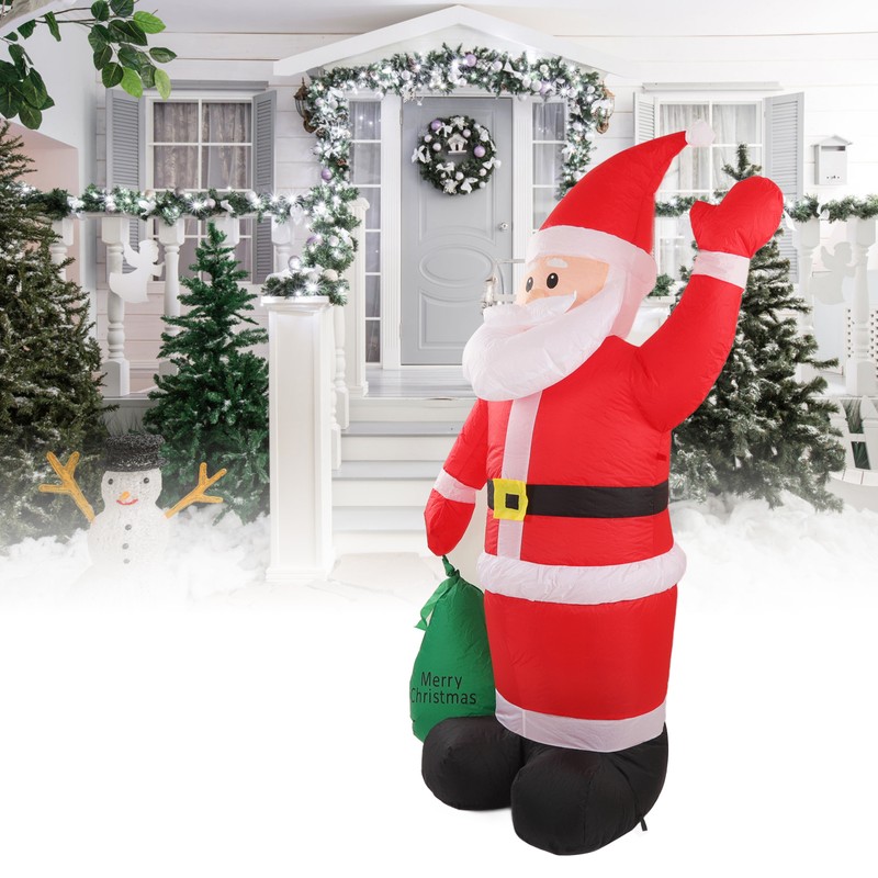 Inflatable Santa Decoration Built in LED Light Waterproof Inflatable Bag