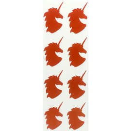 Royal Green Unicorn Stickers for Girls Cool Stickers for Scrapbooking and Crafts 5cm (50mm) in Red 80 Pack