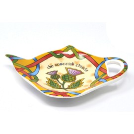Royal Tara Scottish Style Bone China Teabag Holder with Scottish Thistle Width 15cm