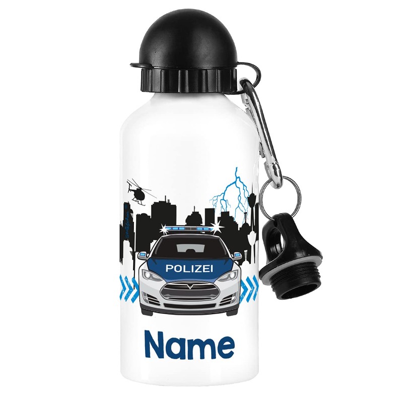 Striefchen® Drinking Bottle with Police Car and Name of Choice