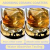 2 Pack Car Cup Holder Coaster-Elephant Full Moon Absorbent Ceramic