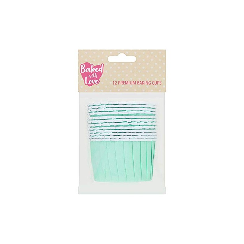 Baked With Love Aqua Baking Cups, Pack of 12