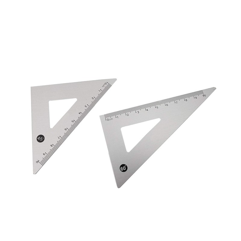 Accod Aluminum Alloy Ruler Set Stainless Steel Scale Ruler Math
