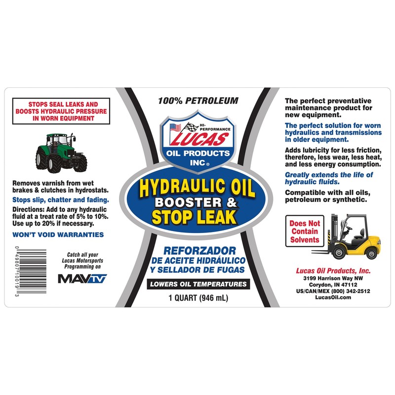 Lucas Oil 10019 Hydraulic Oil Booster and Stop Leak -