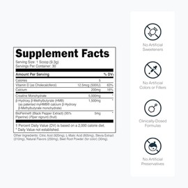 Transparent Labs Creatine HMB - Creatine Monohydrate Powder with HMB for Muscle Growth, Increased Strength, Enhanced Energy Output, and Improved Athle