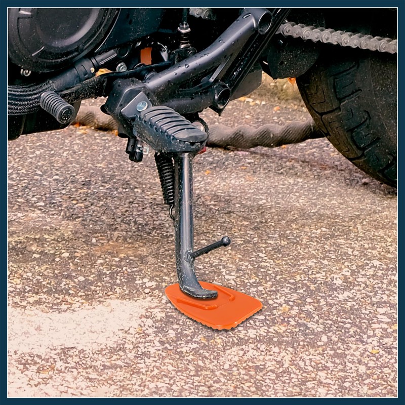 TUCKBOLD 2pcs Motorcycle Kickstand Support Pad Side Stand Pad Orange