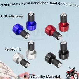 Amavoler 22mm Motorcycle Handlebar Hand Grip End Cap, End Slider Cap Plug Aftermarket Parts Universal Fit for 7/8 Inch Bike Motorcycle Hand Bar Grips.2Pcs.
