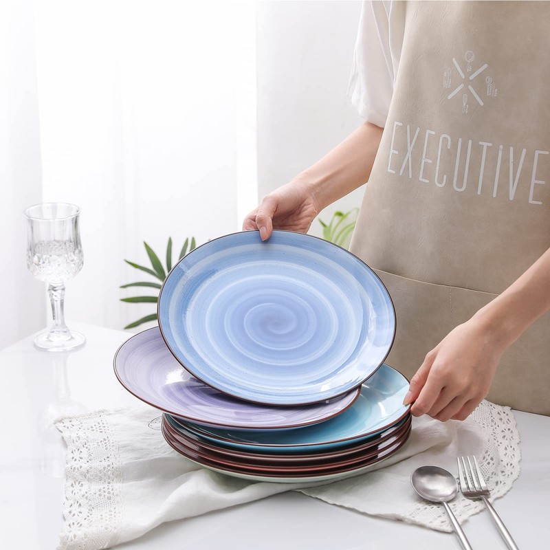 Selamica Ceramic 10 inch Dinner Plates, Large Dessert Salad Plates,
