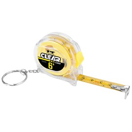 Performance Tool 20233 6' Clear Mini Tape Measure, SAE & Metric Measurements Printed on Both Sides