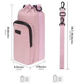 Linkidea Blender Storage Bag, Drawstring Carrying Bag with Shoulder Strap, Compatible with Ninja BC151NV, BC51NV, BC151BK, BC151CR Blast Portable Blender (Pink)