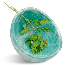 Griwuut Herb Stripper, Herb Scraper Bowl Stripper, Leaf Herb, Leaf Herb Stripper 4 Holes, Kitchen Tools for Removing Leaves (Cyan)