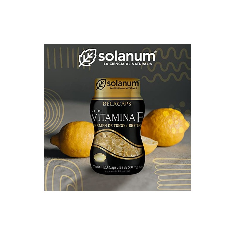 Biotina Con Vitamina E 120 Cápsulas De 550 Mg Solanum.