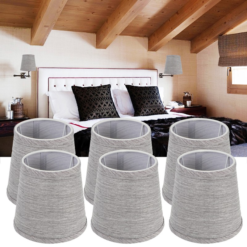 6Pcs Lampshade Modern Light Cover Fabric Inner Film European Style