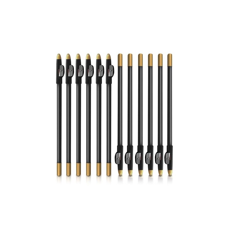 Lápiz de Barbero, 12 Pcs con Sacapuntas (Negro)