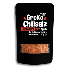 Schlump-Chili GroKoHabanero Chilli Salt Spice Salt Refill Set for Spice Mills with Stainless Steel Grinder or Ceramic Grinder Sharp (1 x 80 g)