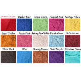 Mica Powder for Epoxy Resin, SEISSO 15 Colors Mica Powder Set for Painting Pigments, Nail Polish, Resin Arts, Lip Gloss, Make up and Bath Bomb Dye (0.35oz/10g Each Bottle)