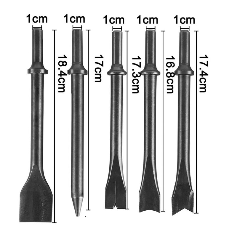 5pcs Pneumatic Hammer Chisel Bits, Air Hammer Attachments Air Chisel