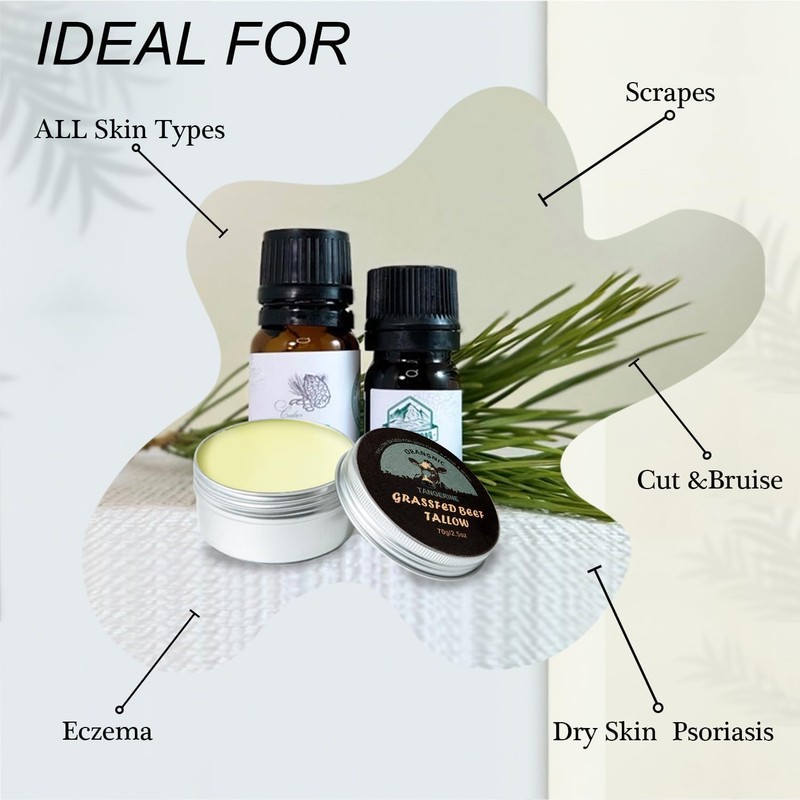 Beef Tallow Balm, Beef Tallow Moisturizer, Tallow Balm 100% Grass