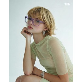 TIJN Blue Light Blocking Glasses for Women Men Clear Frame Square Nerd Eyeglasses Anti Blue Ray Computer Screen Glasses (Purple)