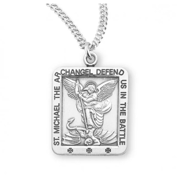 Medium Saint Michael Defend Us in Battle Sterling Silver Medal