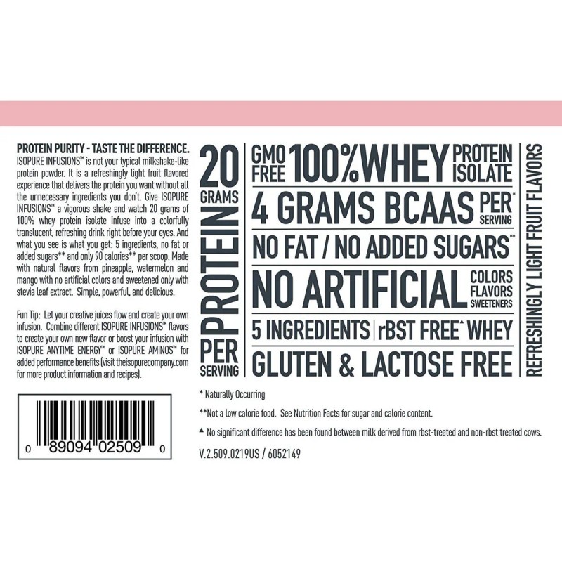 Proteína Infusión Isopure Infusions Sabor Ponche 400g