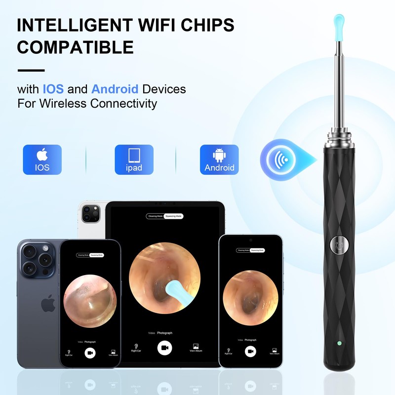 High-Definition Ear Wax Removal, Wireless Ear Cleaner, Safe and Gentle