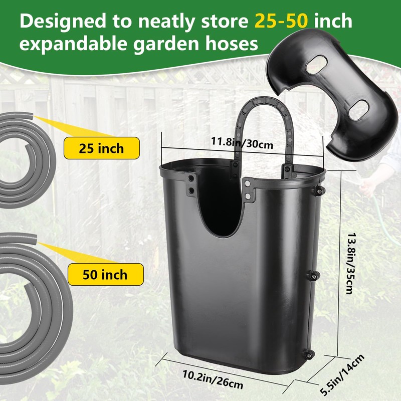 MUIEGUDO Courtyard Hose boxes, garden hoses Box。Black