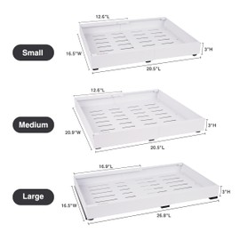 PuliKit Under Sink Cabinet Organizer with Slide-Out Drawers Heavy-Duty Adjustable 16.9''-26.8'' Deep Tool-Free Adhesive & Screw Mounting, Removable Shelves for Kitchen Storage (White)