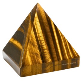 Amazing Gemstone Tiger Eye Pyramid Crystal Healing Stones - 1.5" Great Pyramid Figurine of Natural Stone Pyramid for Meditation, Reiki, Chakra Balancing and Crystal Pyramids Grid