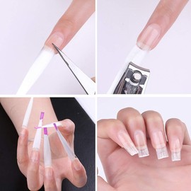 Nails Fiberglass for Quick Nail Art Extension False Nails Tips Forms Salon Tool Equipment 5.5 CM White Set of 20