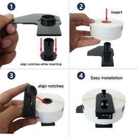 BETCKEY - Compatible Continuous Labels Replacement for Brother DK-2214 (0.47 in x 100 ft), Use with Brother QL Label Printers [6 Rolls + 1 Reusable Cartridge]