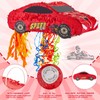 4 Pcs 15.7 Inch Race Car Piñata with Pull Strings,