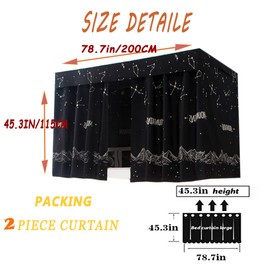 Qubanda Bottom Bunk Bed Curtains Cloth Bed Canopy Blackout Students Curtain Shading Nets Breathable Dustproof Single Sleeper