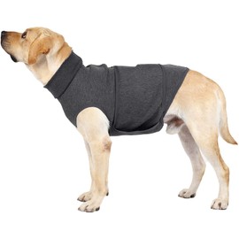 Dog and Cat Vest for Anxiety Relief, Soft Jacket, Wrap Shirt, Relieve Stress and Fireworks, Travel, Thunder Soothing, Comfort for Small, Medium and Large Dogs (L Grey)