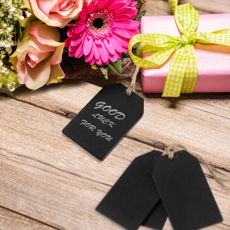 Boao 32 Pieces Mini Chalkboard Tags Bulk 2"x3.1" Wood Chalkboard