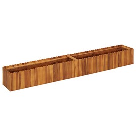 vidaXL Acacia Wood Raised Garden Bed - Outdoor Rectangular Planter Box, Brown, Weather, Easy Drainage Design (78.7"x11.8"x9.8")