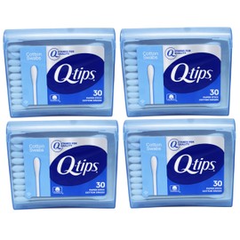 Q-tips Swabs Purse Pack 30 Each (Pack of 4)
