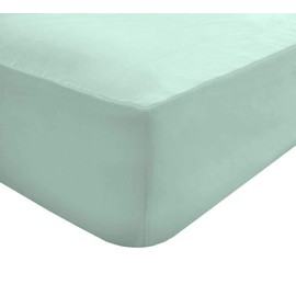 Sleepdown Fitted Sheet Polycotton Easy Care Non-Iron Soft 12.5 Inch 32cm Extra Deep Pocket Bedsheet Bed Linen-Super King-Duck Egg